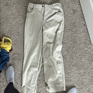 SHEIN Women's Straight Leg Corduroy Pants- Cream